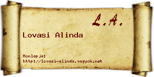Lovasi Alinda névjegykártya